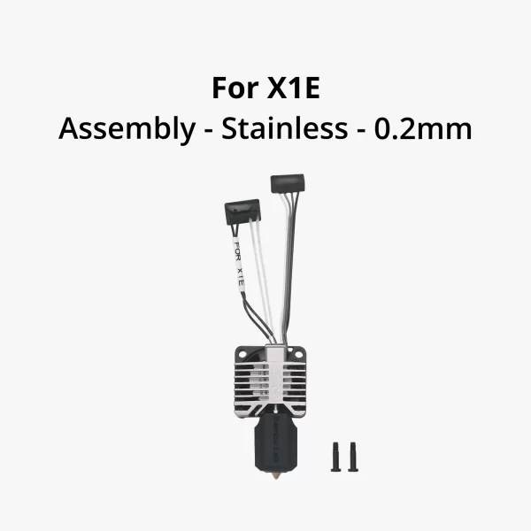 Bambu Lab X1E Complete Hotend Assembly with Stainless Steel Nozzle 0.2mm