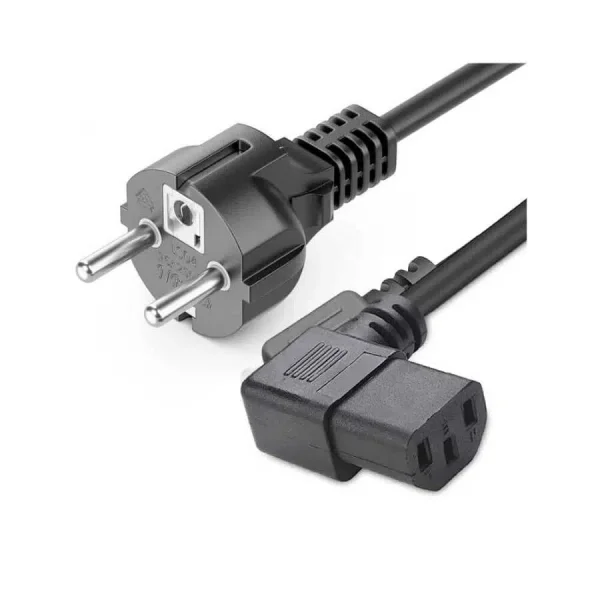 C13 Power Güç Kablosu - 90 Derece L Tip Sağ Açılı - Standart Power Kablosu - 1.8 mt