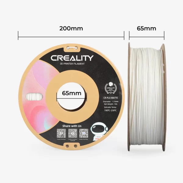 Creality CR-PLA Filament Mat Beyaz