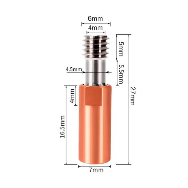 Creality Ender 3 MK8/CR10 Titanyum Alaşımlı Barel - M7x27MM - 4.1MM