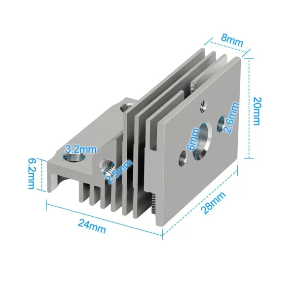 Creality K1-K1 Max Extruder Alüminyum Soğutucu Blok Heatsink(Eski Nozzle Uyumlu)