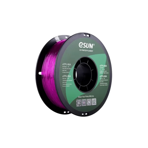 Esun eTPU-95A Filament Transparan Mor