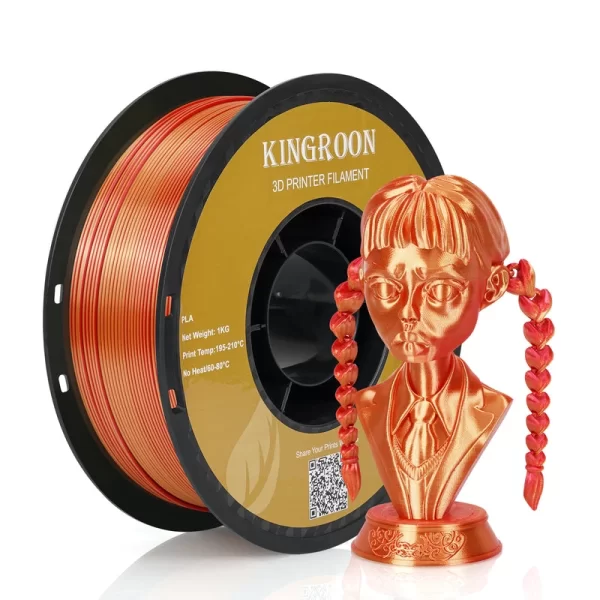 Kingroon PLA Silk Çift Renk Filament Kırmızı Altın