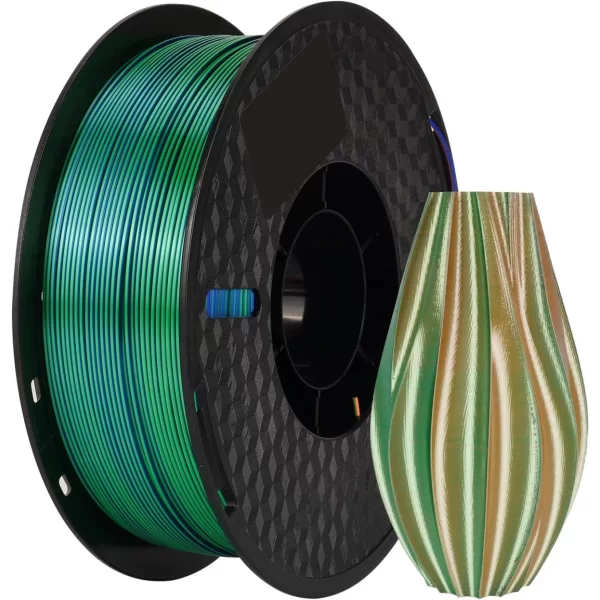 Kingroon PLA Silk üçlü renk Filament - Mavi Yeşil Turuncu - 1,75 - 1KG