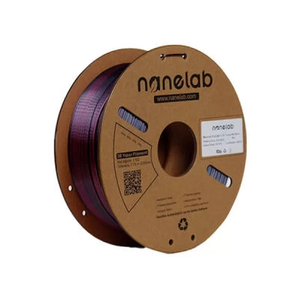 Nanelab Çift Renkli Silk PLA Filament - Siyah-Kırmızı - 1.75mm - 1Kg