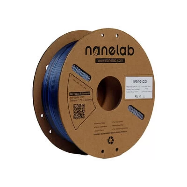 Nanelab Çift Renkli Silk PLA Filament - Siyah-Mavi - 1.75mm - 1Kg