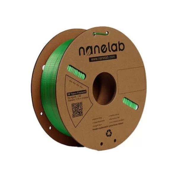 Nanelab Çift Renkli Silk PLA Filament - Yeşil-Kırmızı - 1.75mm - 1Kg