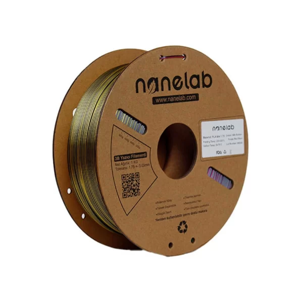 Nanelab Üç Renk Silk PLA Filament - Altın-Fuşya-Siyah - 1.75mm - 1Kg