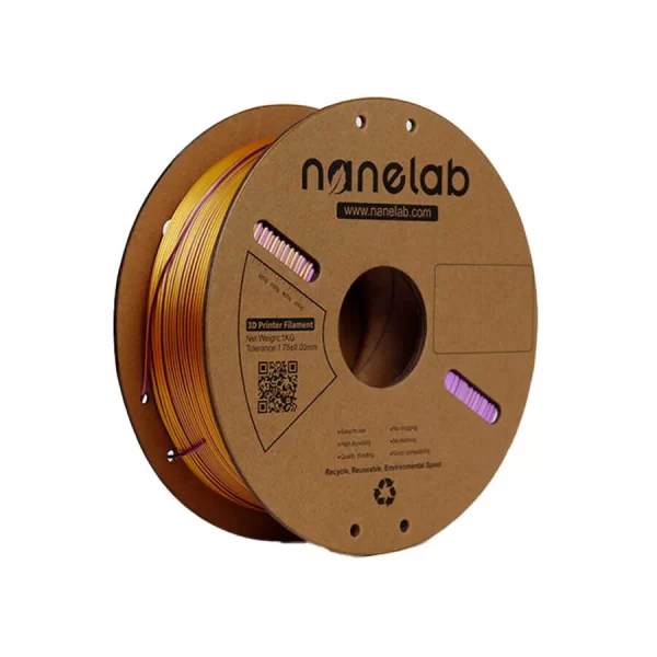 Nanelab Üç Renk Silk PLA Filament - Kırmızı-Altın-Mor - 1.75mm - 1Kg