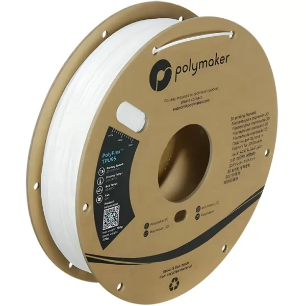 Polymaker PolyFlex TPU95 Filament Beyaz - 750 Gram