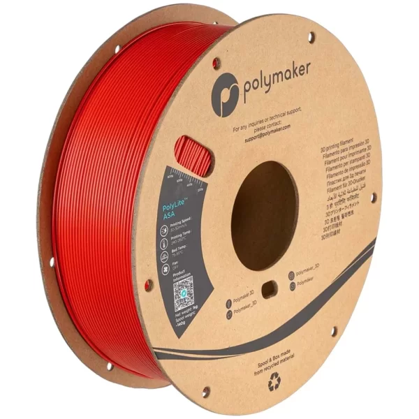 Polymaker PolyLite ASA Filament - Kırmızı