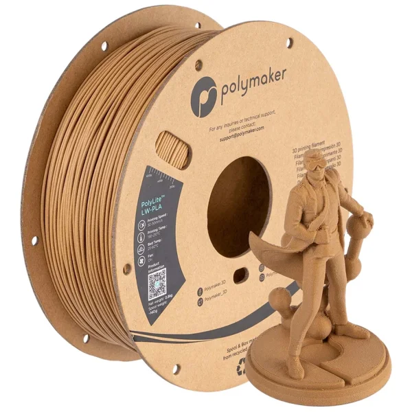 Polymaker PolyLite LW-PLA Filament Ahşap