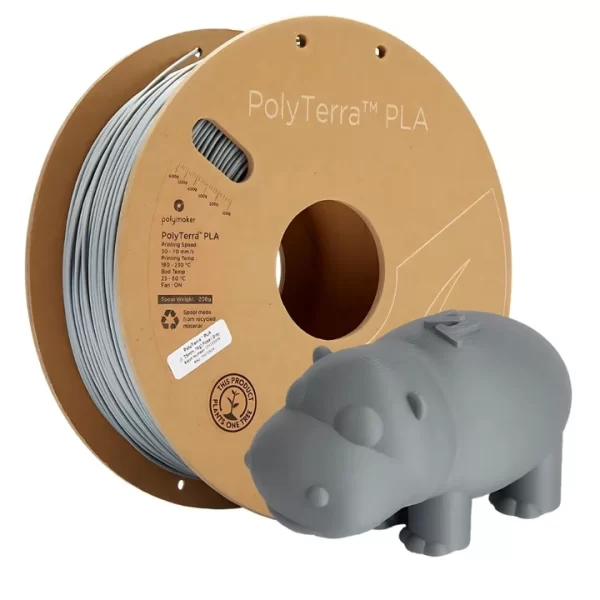 Polymaker PolyTerra Matte PLA Filament Fosil Gri