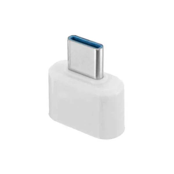 USB TYPE-C OTG Çevirici - TYPE-C Erkek USB Dişi Adaptör - Beyaz