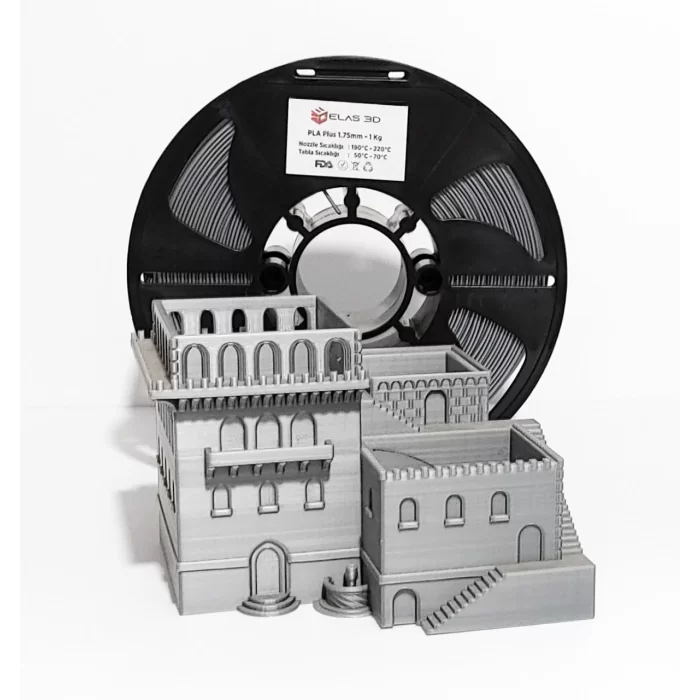 Elas 1.75 Mm Gümüş Gri Pla Plus Filament 1KG