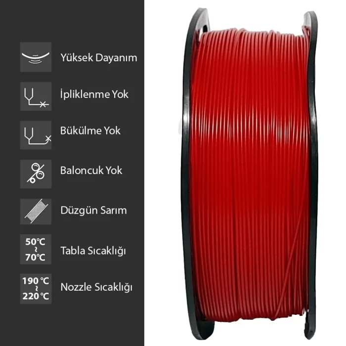 Elas 1.75 Mm Kırmızı Pla Plus Filament 1KG