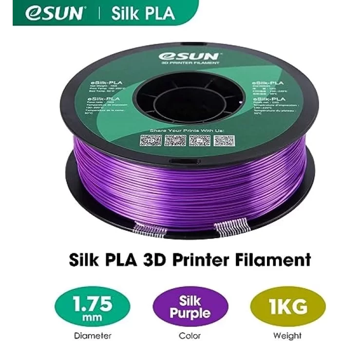 eSUN Silk PLA 3D Printer Filament Purple