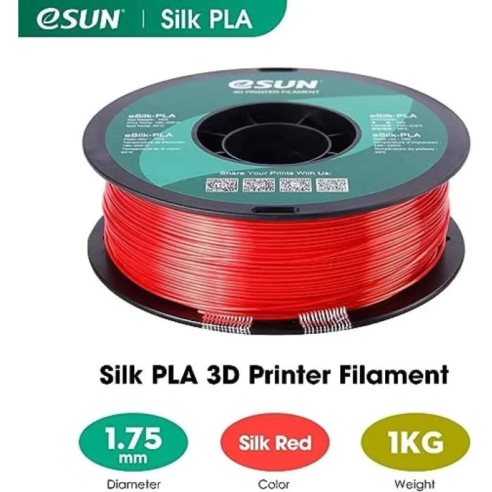 eSUN Silk PLA 3D Printer Filament Kırmızı
