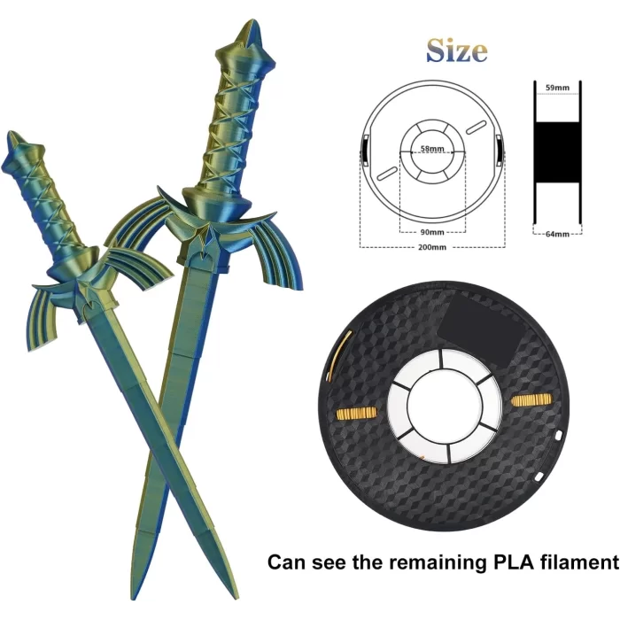 Kingroon PLA Silk Çift Renk Filament Mavi Altın