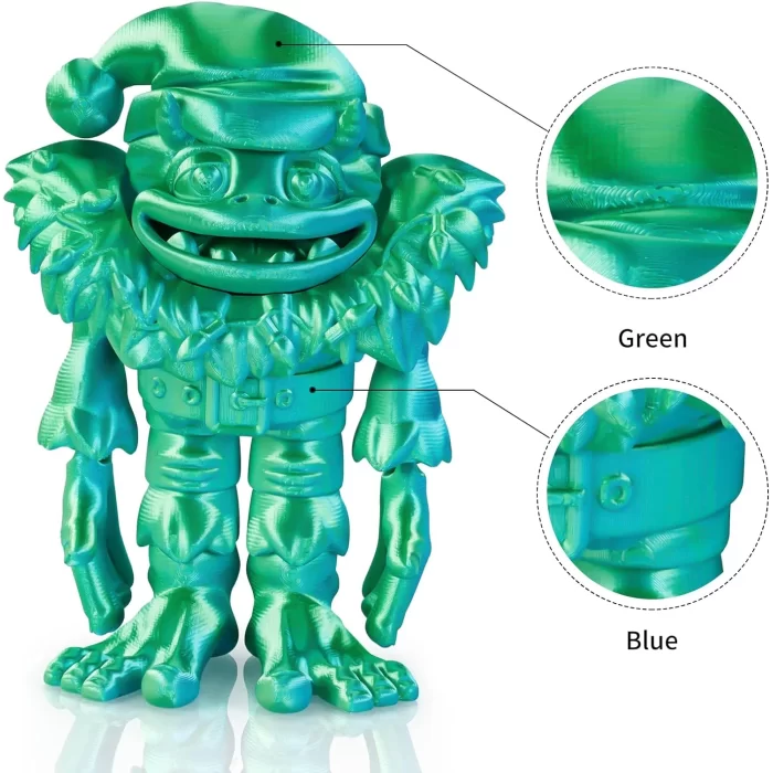 Kingroon PLA Silk Çift Renk Filament Mavi Yeşil