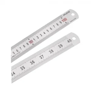 100cm ( 40 inch ) - Çift Taraflı Paslanmaz Çelik Metal Cetvel - Kalınlık 1.2mm