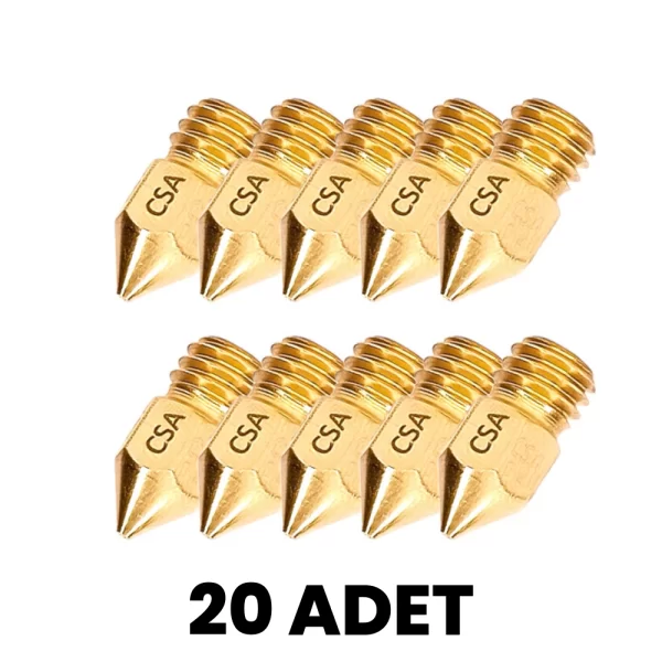 Csa  3D Yazıcı Mk8 Nozzle 0.2 Mm 20 Adet