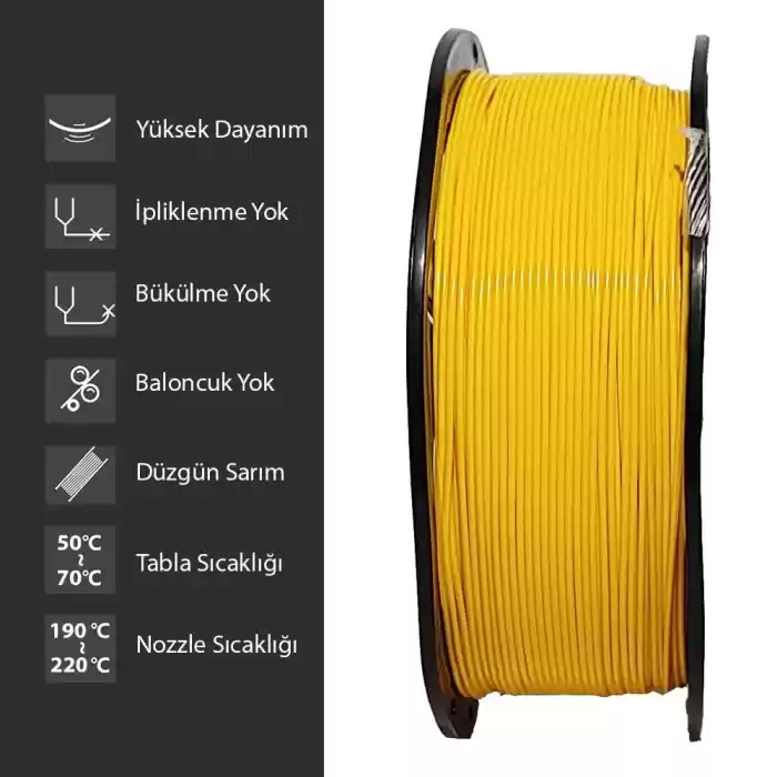 Elas 1.75 Mm Sarı Pla Plus Filament 1Kg