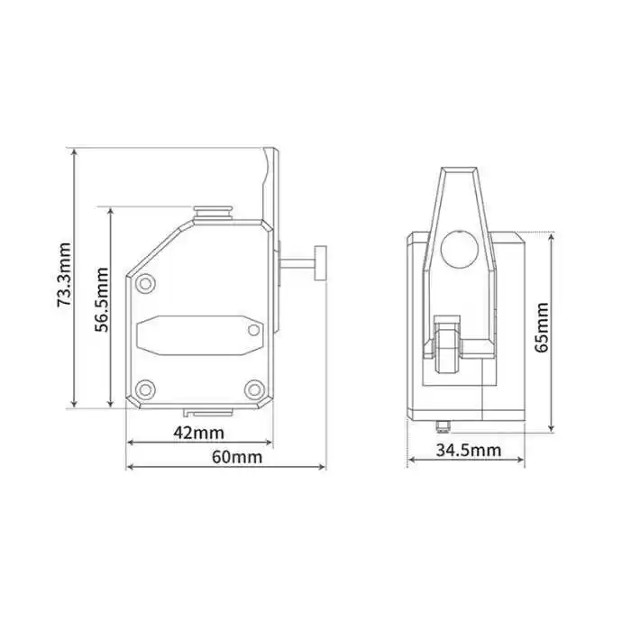 3d Yazici Şeffaf Bmg Extruder 1.75mm Çi̇ft Di̇şli̇