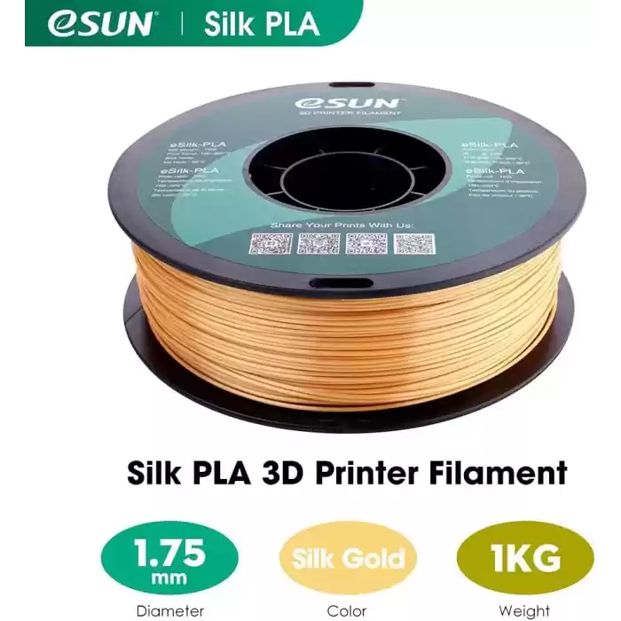 eSUN Silk PLA 3D Printer Filament Gold