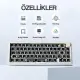 CIDOO ABM067 Nebula Esports RGB Mekanik 3 Mode Kablosuz Klavye KİTİ (MAVİ)