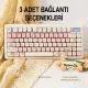 CIDOO ABM081 Stellar Esports RGB Mekanik 3 Mode Kablosuz Klavye KİTİ (IVORY COFFY)