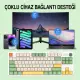 CIDOO ABM084 Esports RGB Mekanik 3 Mode Kablosuz Klavye (GRI YEŞİL)