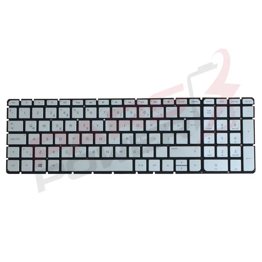 HP Pavilion 15-aw, 15-aw000, 15-aw100 Notebook Klavye Işıklı (Gümüş TR)