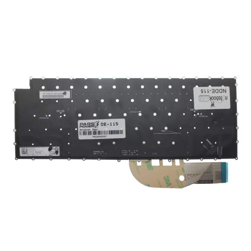 Dell XPS 1V0TK, 01V0TK Uyumlu Klavye Işıklı (Siyah TR)