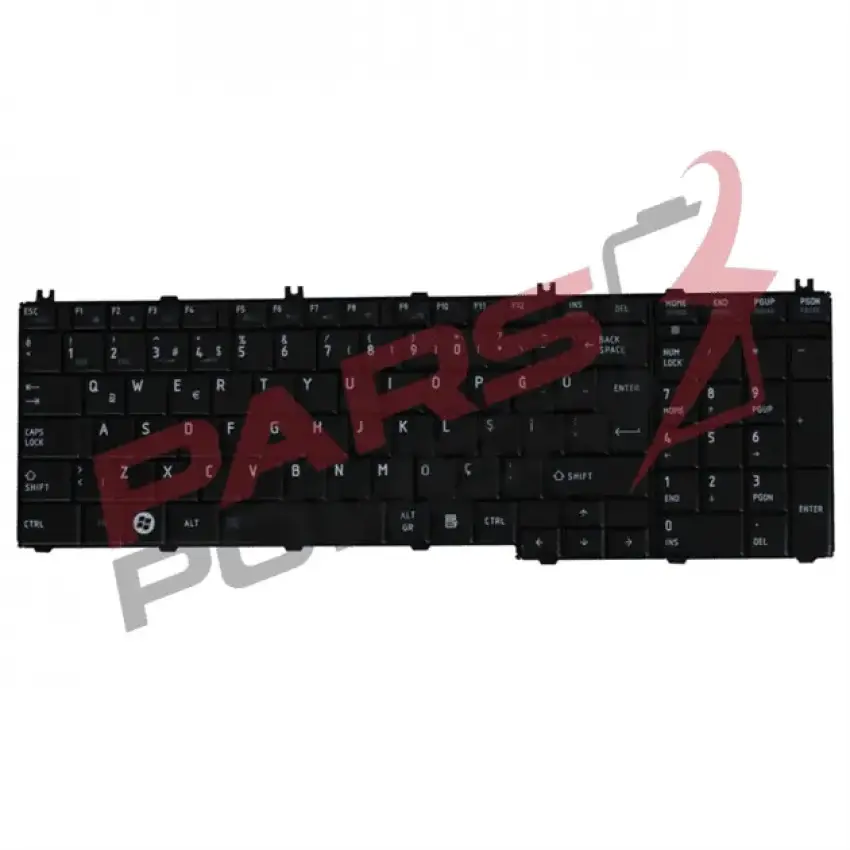 Toshiba Satellite C660-1M0, C660-1M1 Notebook Klavye Parlak (Siyah TR)