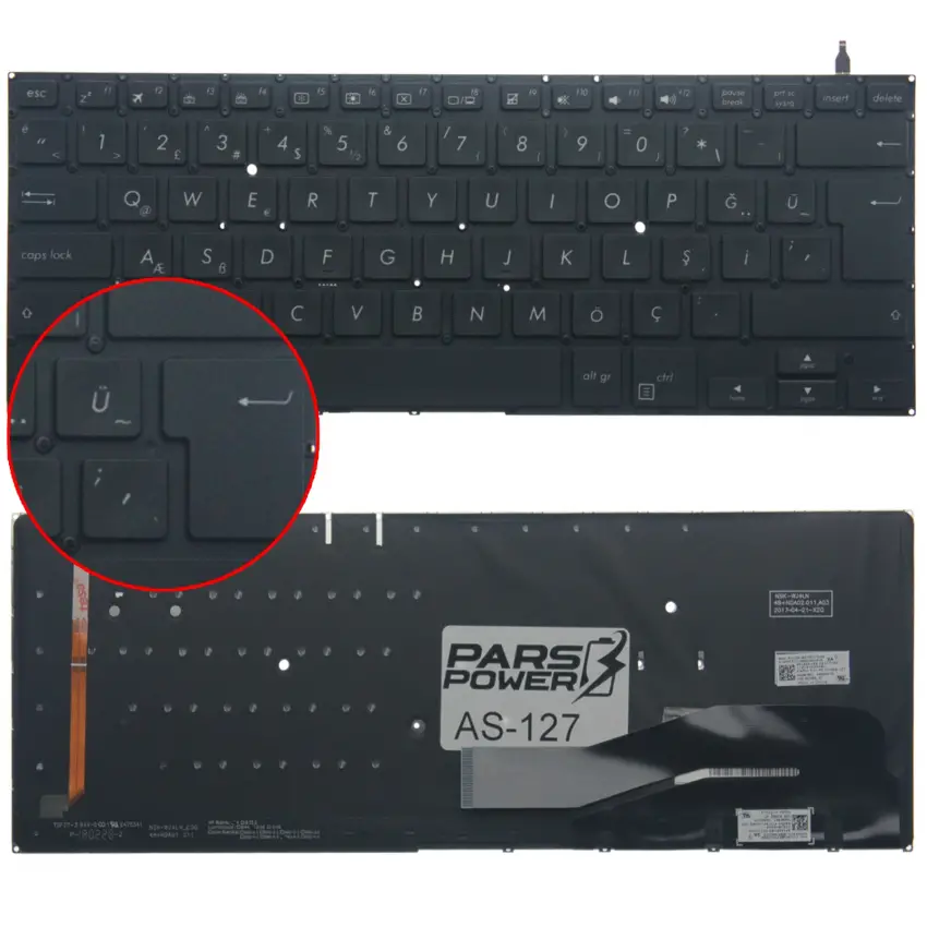Asus 0KNB0-F621TU00, 13NB0FS1P05111 Klavye Işıklı (Siyah TR)