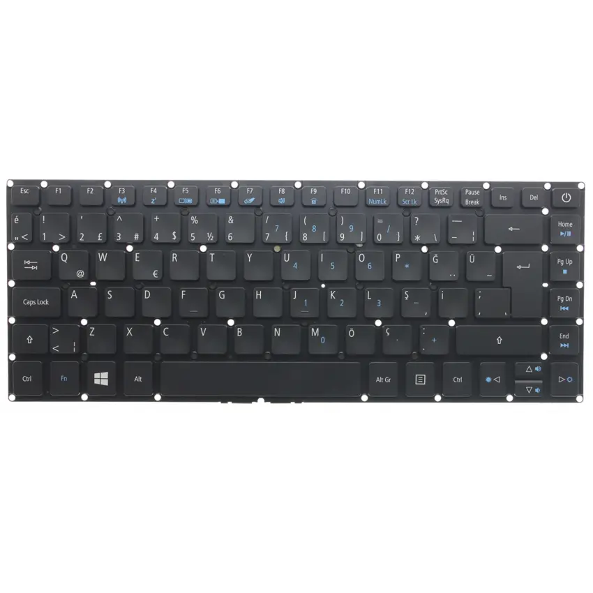 Acer Aspire E5-491G Notebook Klavye Işıklı (Siyah TR)