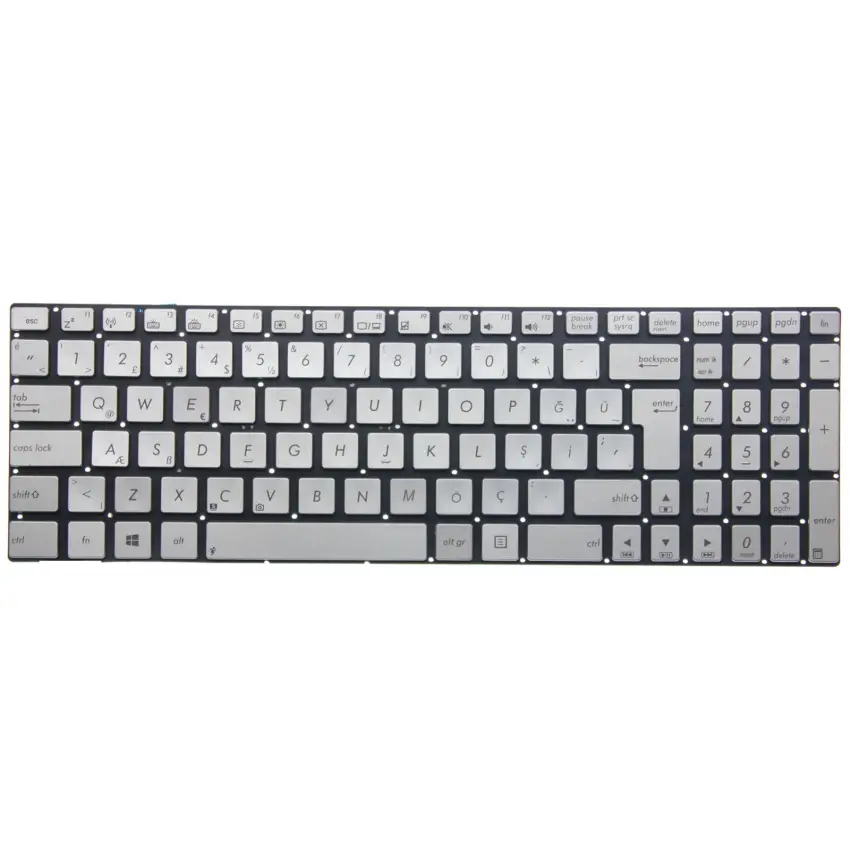 Asus AENJ8U00020, NSK-UPL0T, NSK-UP101 Klavye Işıklı (Gümüş TR)
