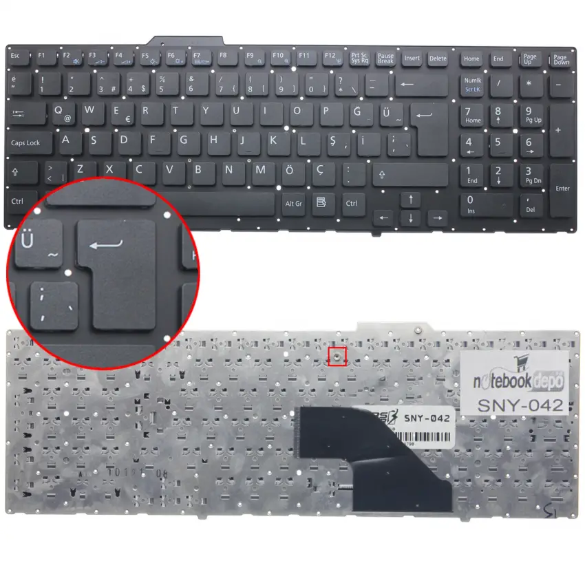 Sony Vaio VPCF13A4E, VPCF13B4E Klavye (Siyah TR)