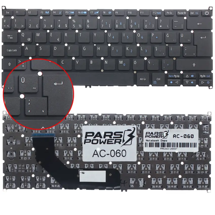 Acer Aspire S13 S5-371 Klavye (Siyah TR)