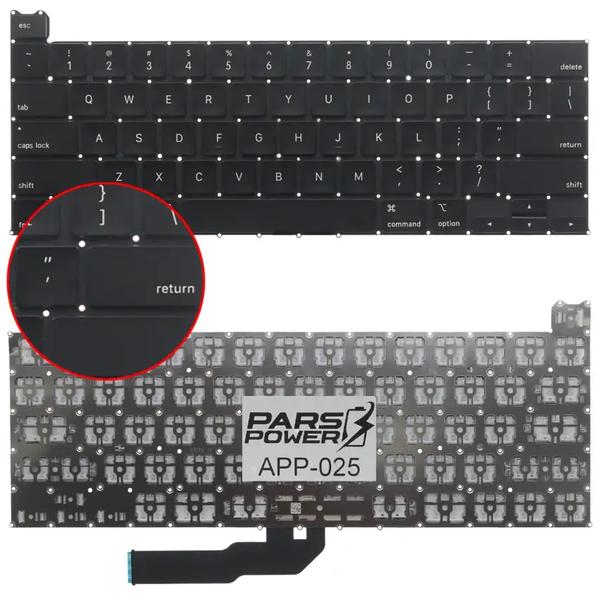 Apple MacBook Pro 13 A2251 EMC 3348 Klavye (Siyah İNG)