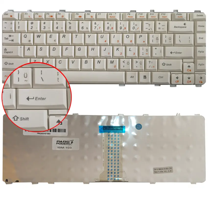Lenovo IdeaPad Y560 0646, Y560 20038 Notebook Klavye (Beyaz TR)