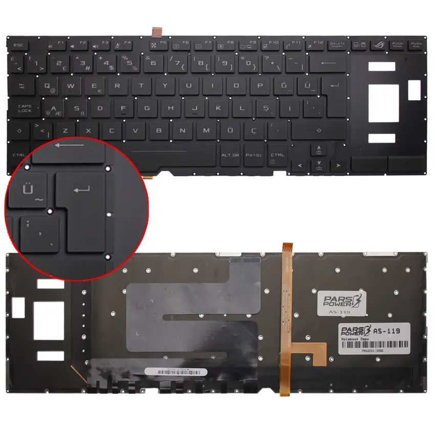 Asus Rog Zephyrus S GX701Gw, GX701Gwr Klavye Işıklı (Siyah TR)