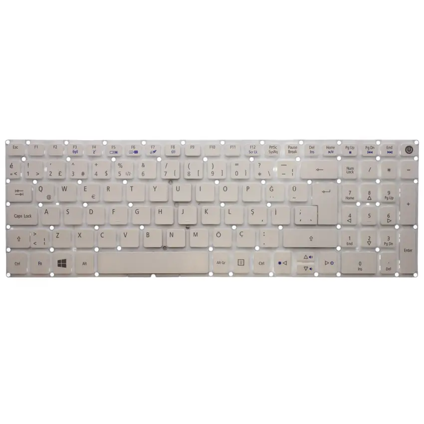 Acer Aspire E5-573T-34HP, E5-573T-34J6 Notebook Klavye (Beyaz TR)