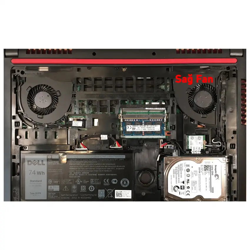 Dell inspiron 15-7559 P57F, P57F002 Cpu-Gpu Fan - İşlemci Fanı