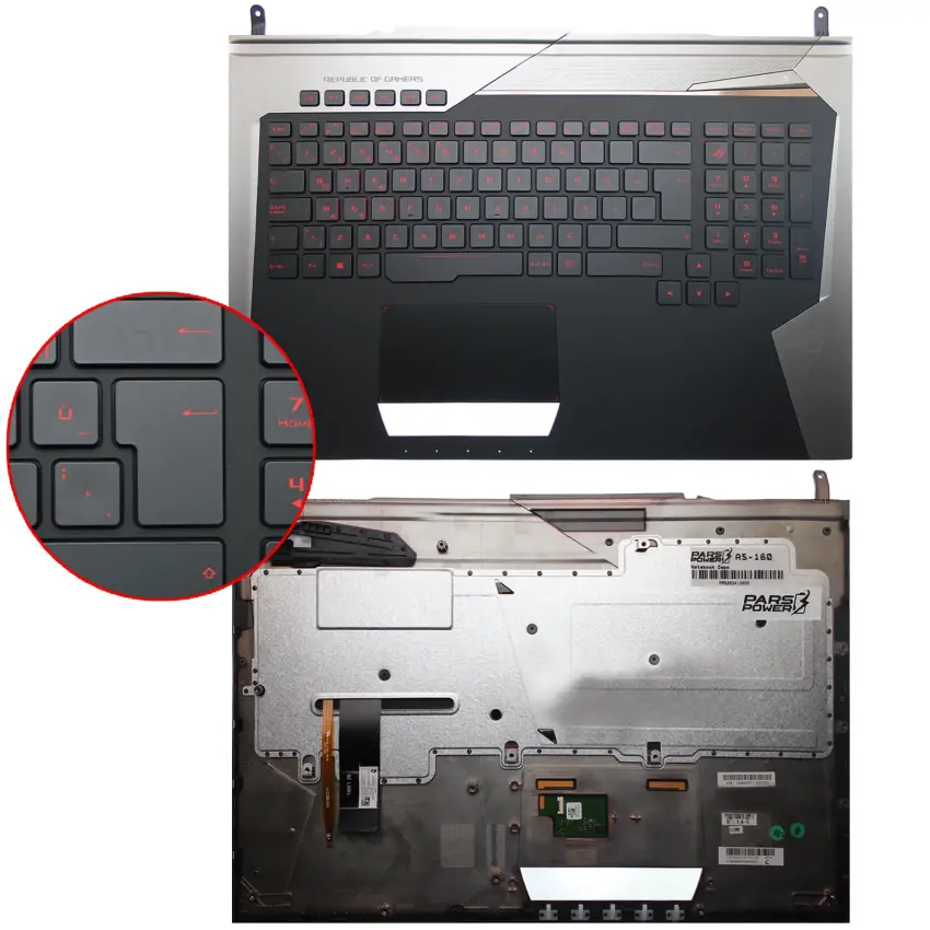 Asus ROG G752VS(KBL)-GB274T Notebook Klavye Işıklı - Üst Kasa (Siyah TR)