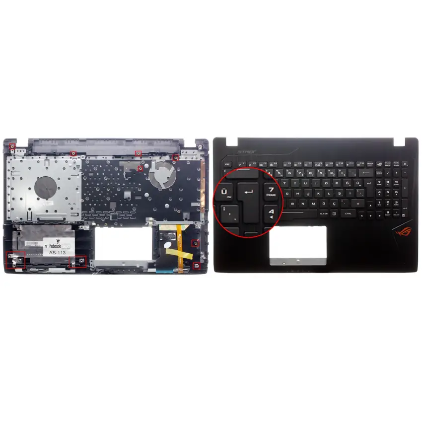 Asus ROG GL553, GL553V Üst Kasalı Klavye (Siyah TR)