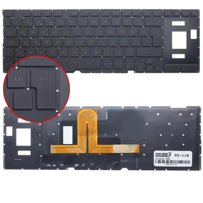 Asus ROG Zephyrus GX501 Klavye Işıklı (Siyah TR)