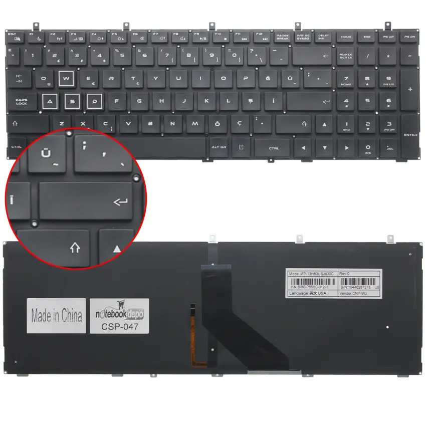 Casper Excalibur G850.8750-85G0X Klavye Işıklı (Siyah TR)