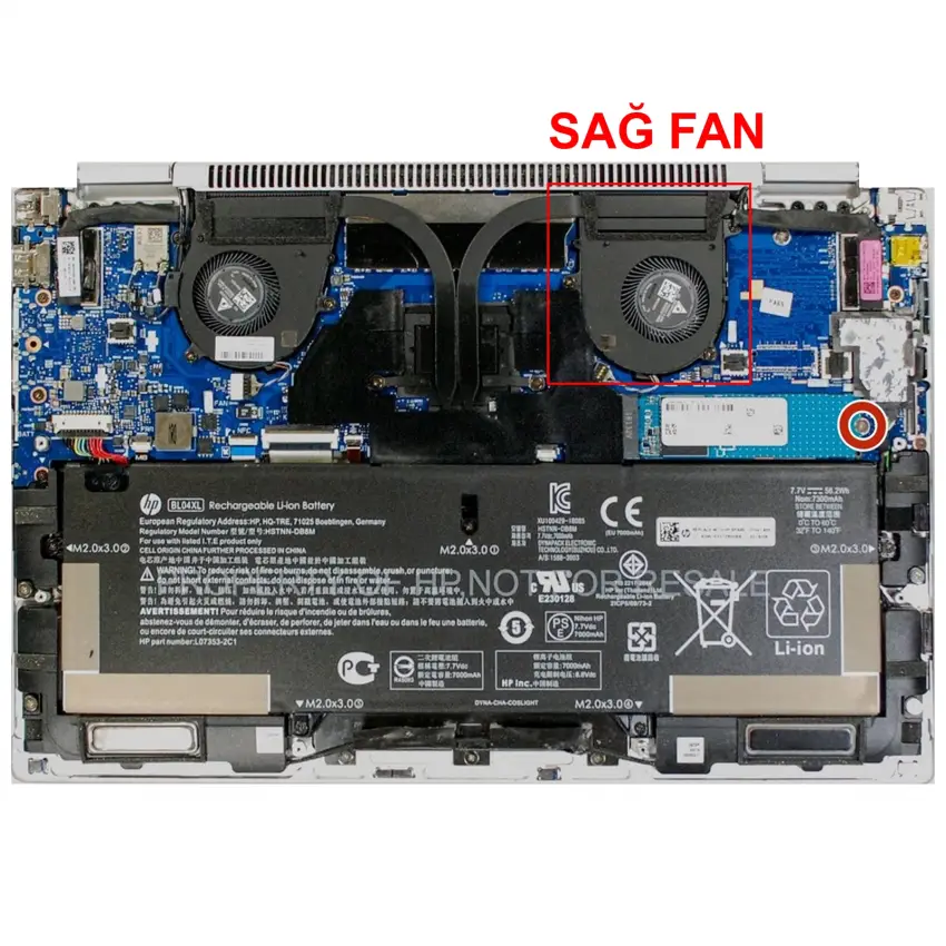 Hp EliteBook X360 1040 G6 Serisi Sağ Cpu Fan - İşlemci Fanı